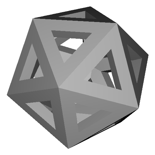 正20面体 (Icosahedron) スケルトンモデル