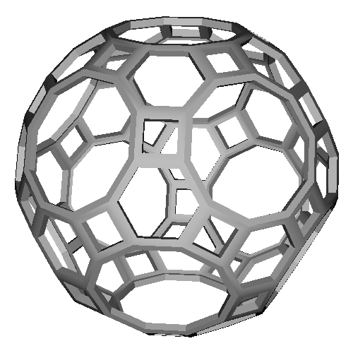 斜方切頂20,12面体(Truncated_Icosidodecahedron)スケルトンモデル