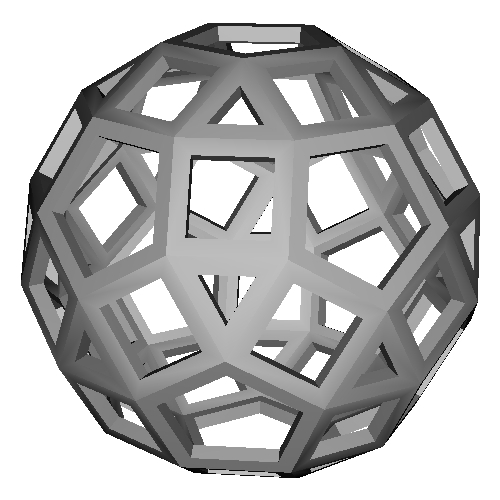 斜方20・12面体 (Rhombicosidodecahedron)スケルトンモデル