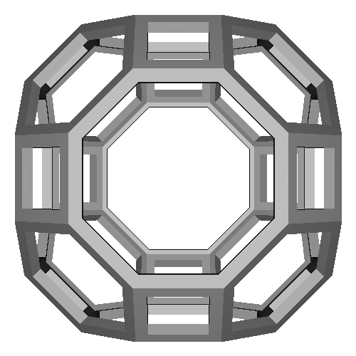 斜方切頂6,8面体 (Truncated_Cuboctahedron) スケルトンモデル