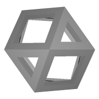 6・8面体 (Cuboctahedron) スケルトンモデル