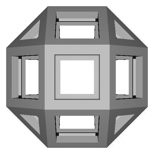 斜方6,8面体 (Rhombicuboctahedron) スケルトンモデル