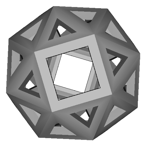 変形6面体 (Snub_cube) スケルトンモデル