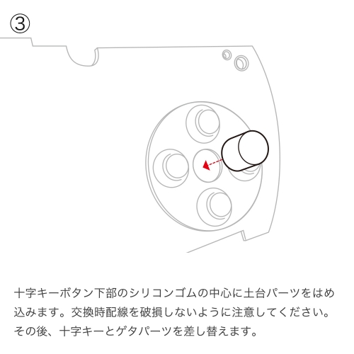 【旧型】ファイティングコマンダー4 交換用円形十字キー（中央凹型）