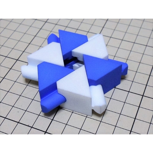 組木屋６ピースジグソーパズル・ブルー（奇数ピース）