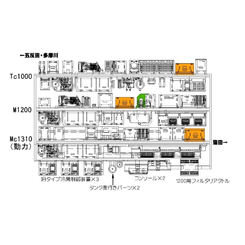 【鉄道模型】TO～Q1000系『風』床下機器３両編成用Ａ