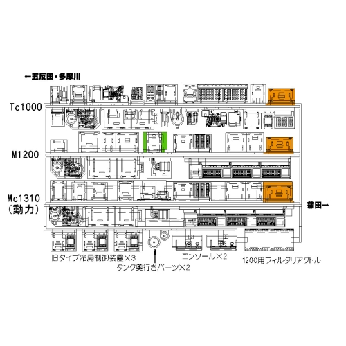 【鉄道模型】TO～Q1000系『風』床下機器３両編成用Ｂ