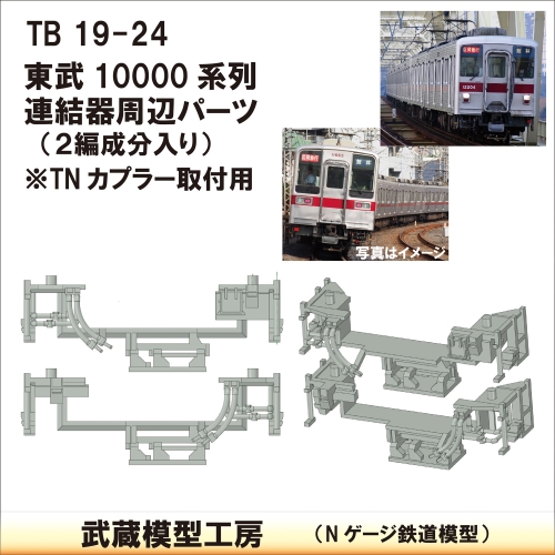 TB19-24：10000系列連結器周辺パーツ【武蔵模型工房　Nゲージ 鉄道模型】