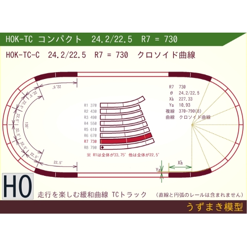 HO 緩和曲線 (コンパクト) HOK-TC-C R7=730 24.2/22.5 O-S