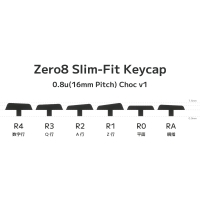Zero8 Slim-Fit キーキャップ 6種 各12個