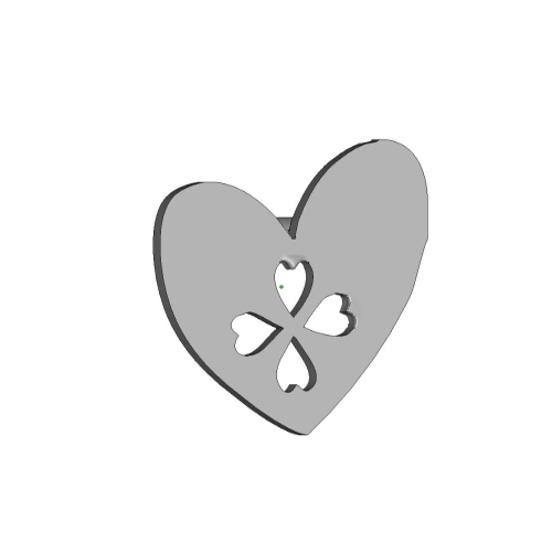 heart&cloverシルバー3cm