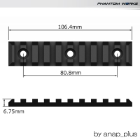 20mm rail(picanity rail)　106mm　2本セット