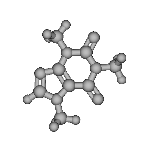 カフェインの分子模型（7000万倍）