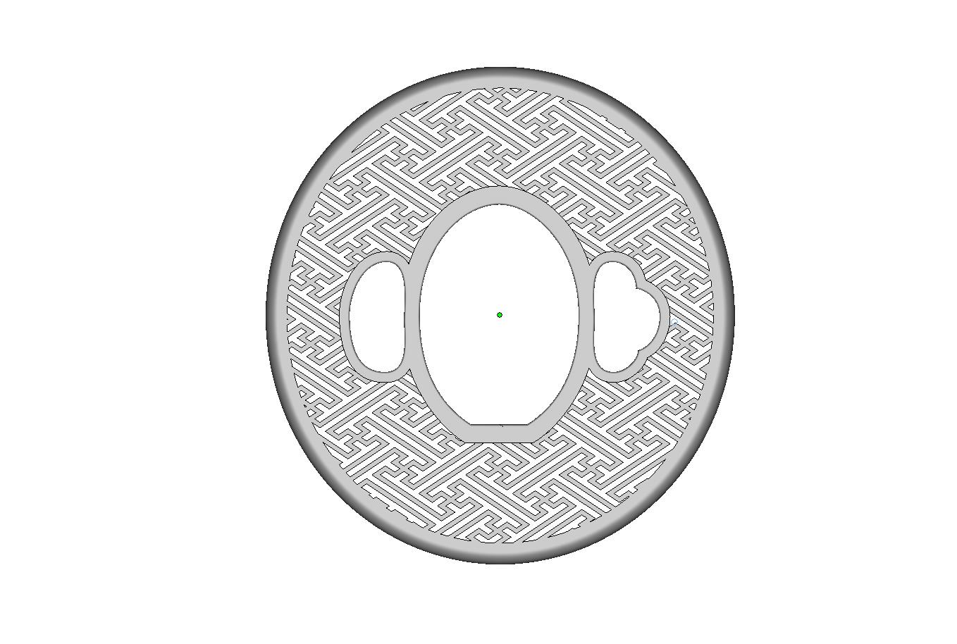 木刀鍔・紗綾形文透図 