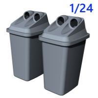 1/24容器回収容器：カエル型空き缶回収ボックス