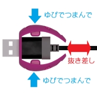 Sakura － 2個セット　充電ケーブルキャッチャー　MicroUSB用